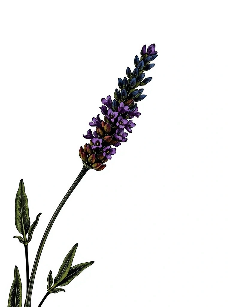 Detalle botánico de lavanda